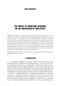 Monetary Rewards & Employee Motivation: Impact on Productivity