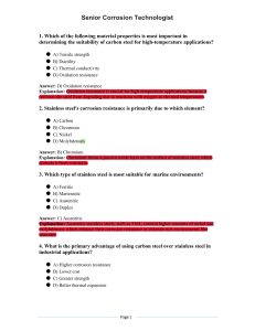 Corrosion Technologist Quiz: Material Properties & Stainless Steel
