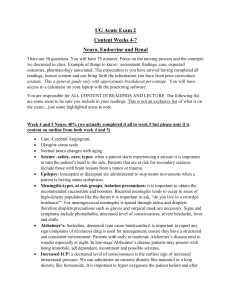 UG Acute Exam 2 Study Guide: Neuro, Endocrine, Renal Nursing