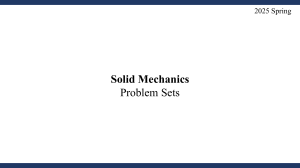Solid Mechanics Problem Sets - College Level