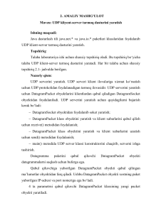Java-da UDP Kliyent-Server tarmog'i: Amaliy Mashg'ulot