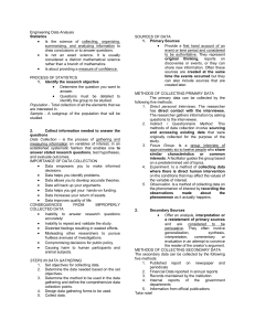 Engineering Data Analysis: Statistics Overview