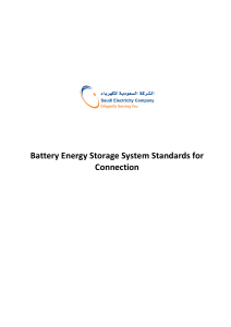 Battery Energy Storage System Standards for Connection - SEC KSA