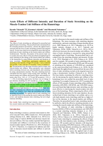 Acute Effects of Static Stretching on Hamstring Stiffness: Intensity & Duration