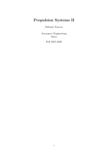 Propulsion Systems II Course Syllabus - Metu Aerospace Engineering