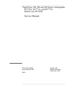 PageWriter 100, 200, 300 Cardiograph Service Manual M1770A-M1772A