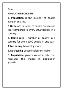 Population Concepts: Definitions of Birth Rate, Death Rate & Growth