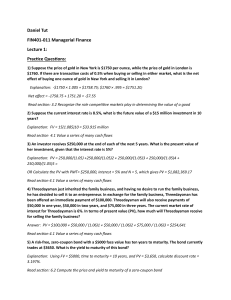 Managerial Finance Practice Questions - Lecture 1 (FIN401-011)