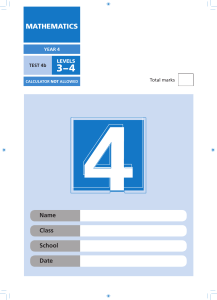Y4 Math Test Year 4 Maths Test 4b (Levels 3-4)