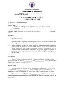 LAC Session Narrative Report: K-12 Lesson Preparation (2022)