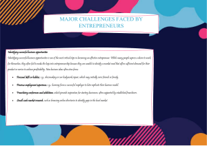 Entrepreneurial Challenges: Identifying Opportunities & More