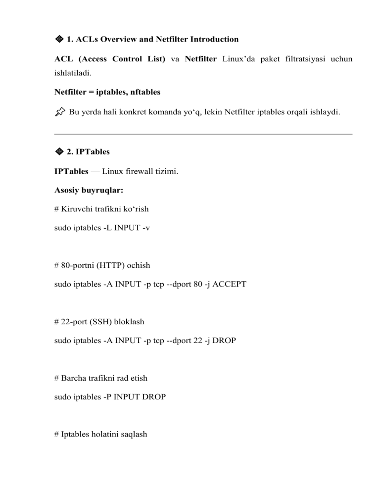 Linux Firewall & Network Management: IPTables, UFW, SSH, FTP Guide