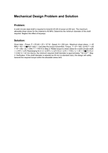 Mechanical Design: Shaft Diameter Calculation for Power Transmission