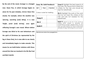 Keep, Bin, Build Feedback: A Christmas Carol Literary Analysis