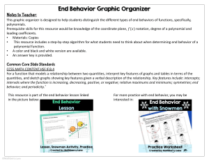 End Behavior Graphic Organizer for Polynomials