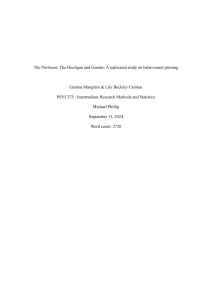 Behavioral Priming & Gender: Replication Study