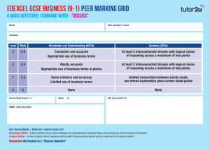 Edexcel GCSE Business Peer Marking Grid