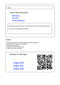 Multiples, Factors, Prime Numbers Exam Questions