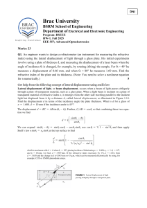 Optoelectronics HW: Refractometers, Mirrors, Ellipsometry