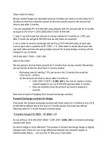 Money Market vs. Forward Exchange Hedge: Class Notes