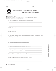 Rome & Western Civilization Worksheet: Greco-Roman Legacy