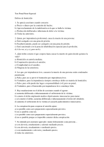 Examen de Derecho Penal: Homicidio, Aborto y Da&ntilde;o Corporal