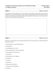 Statistik &Uuml;bungen f&uuml;r Wirtschaftswissenschaftler