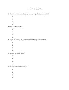ASL I Final Exam: American Sign Language Basics