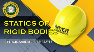 Statics of Rigid Bodies: Forces and Couples