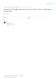 ICT's Role in 21st Century Higher Education: A Change Agent for Learning