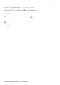 Introduction to Environmental Impact Assessment (4th Ed) for Students