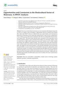 Botswana Horticulture SWOT Analysis: Opportunities & Constraints