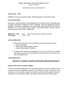 Internal Control: Liabilities & Equity for Accountancy Students