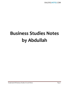 Business Studies O-Level Notes: Private Sector, Companies, Ownership