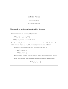 ECON2210 Microeconomics Tutorial: Utility & Budget Constraints