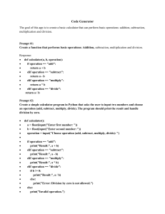 Python Calculator Code Generator: Prompts, Code & Learning