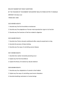 Biology MANEB Past Essay Questions (2003-2023)