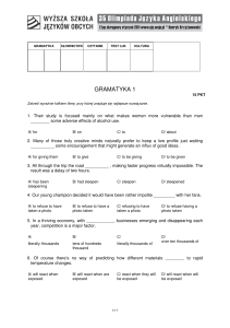 English Language Olympiad 2011: Advanced Grammar & Vocabulary Test
