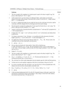 AP Physics C Work and Energy Multiple Choice & Free Response Solutions