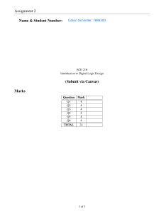 ECE 210 Assignment 2: Digital Logic Design Problems