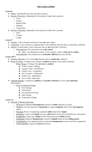 Intro to Matter: Study Guide - Properties & Changes