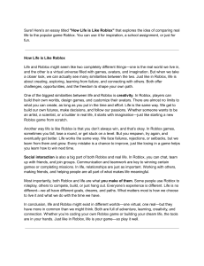 How Life is Like Roblox: An Essay on Creativity, Failure & Connection