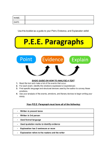 P.E.E. Paragraphs Guide: Point, Evidence, Explanation Skills