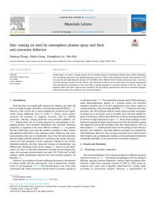 Zinc Coating on Steel by Atmosphere Plasma Spray and Anti-Corrosion Behavior