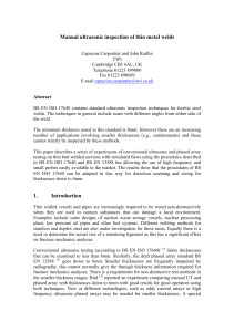 Manual Ultrasonic & Phased Array Inspection of Thin Metal Welds