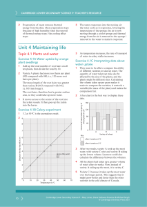 Cambridge Lower Secondary Science 9: Teacher's Resource - Unit 4