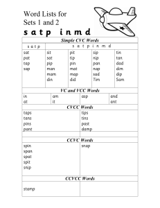 Phonics Word Lists: Sets 1-7 for Early Reading