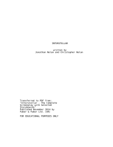 Interstellar Screenplay: Nolan & Nolan