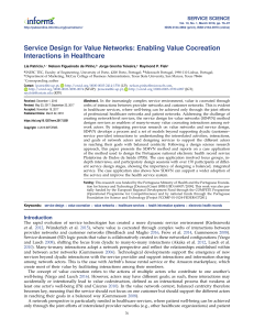 Service Design for Value Networks in Healthcare