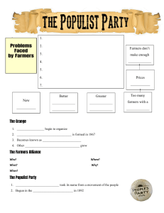 Populist Party Worksheet: Grange, Farmers' Alliance, Bryan